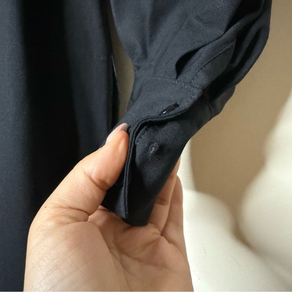 CLUB MONACO Wool Black Professional Business Career Wear Shift Shirt Dress - Picture 8 of 12